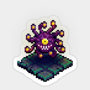 Dungeon Beholder 8 Bit Retro Pixel Art Sticker